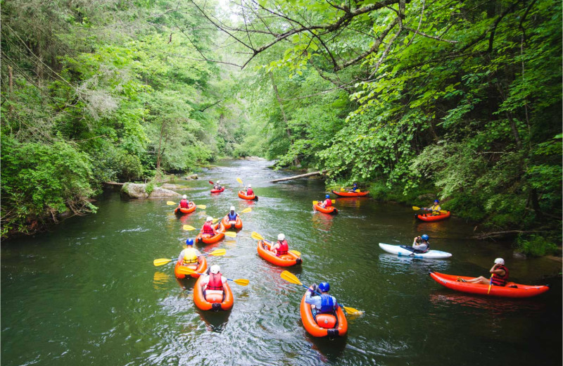 Kayaking near Yogi Bear's Camp Golden Valley.
