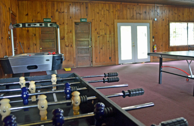 Game room at Nantahala Village.