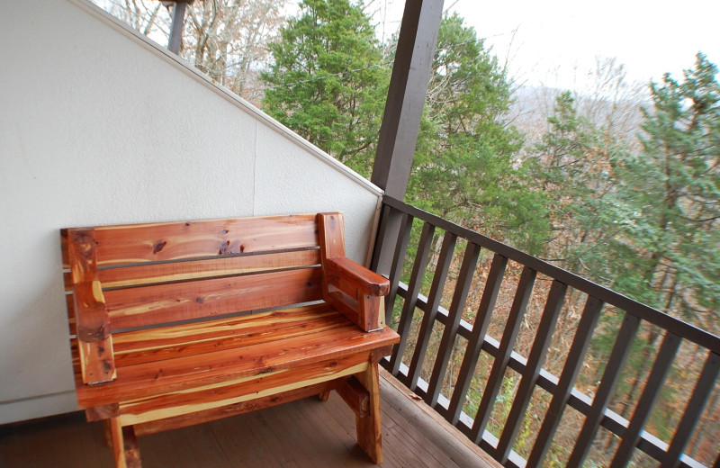 Guest balcony at Alpine Lodge.