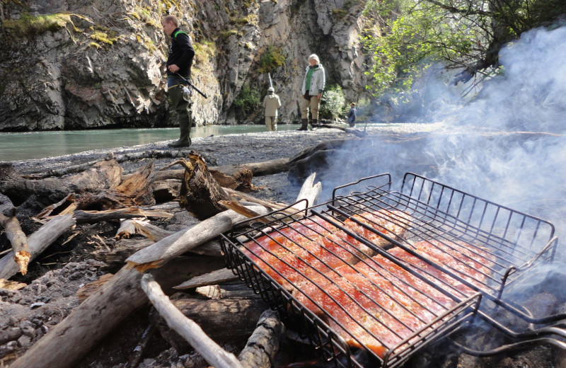 Fish fry at Zachar Bay Lodge.