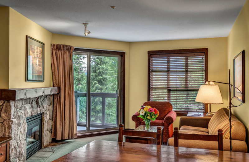 Suite living room at The Coast Blackcomb Suites at Whistler.