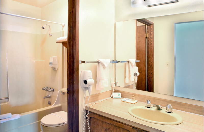 Guest bathroom at Ocean Crest Resort.