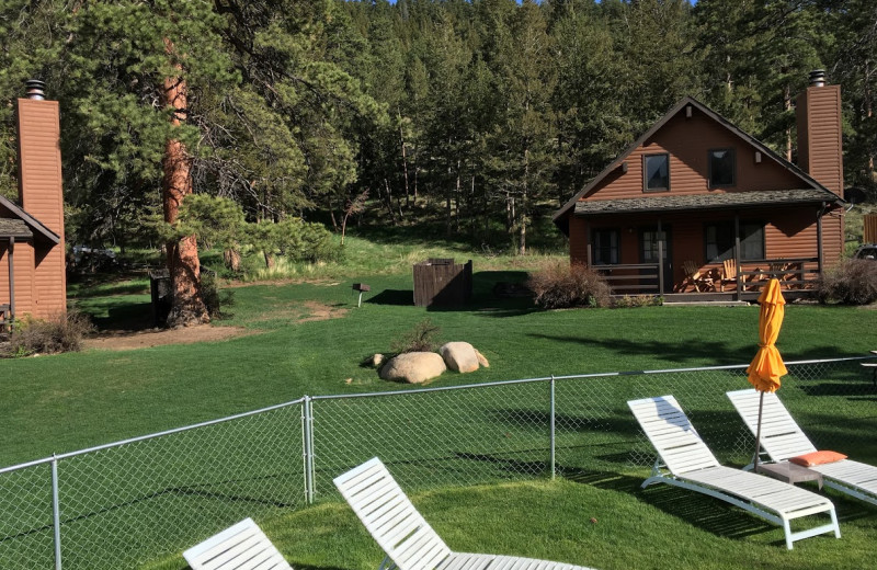Pool chairs at Glacier Lodge.