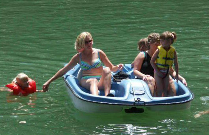 Paddle boat at Roddy Tree Ranch.