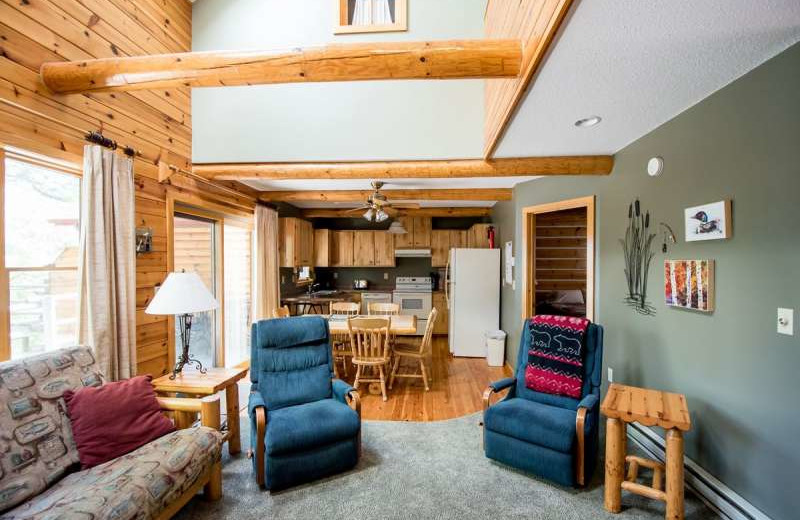 Cabin interior at Breezy Point Resort on Straight Lake.