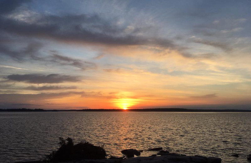 Sunset on lake at Ballard's Black Island