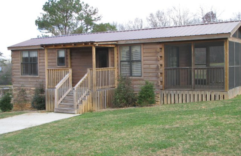 Cabin exterior at Copperhead Lodge.