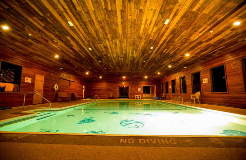 Indoor pool at Hiawatha Beach Resort.