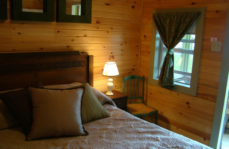 Cottage bedroom at Bay Leaf Cottages & Bistro.