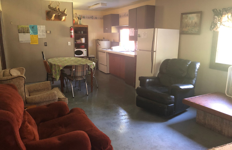 Cabin interior at Pakwash Lake Camp.