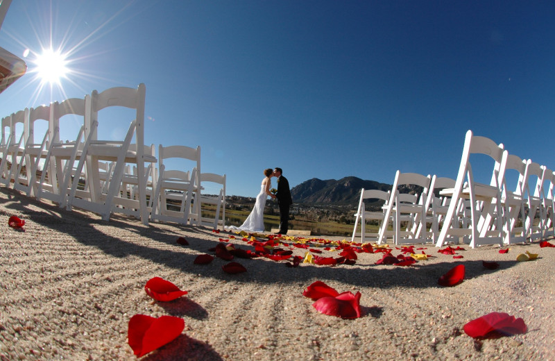 Beach wedding at Cheyenne Mountain Resort.