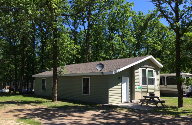 Cabin exterior at Arnesen's Rocky Point Resort.