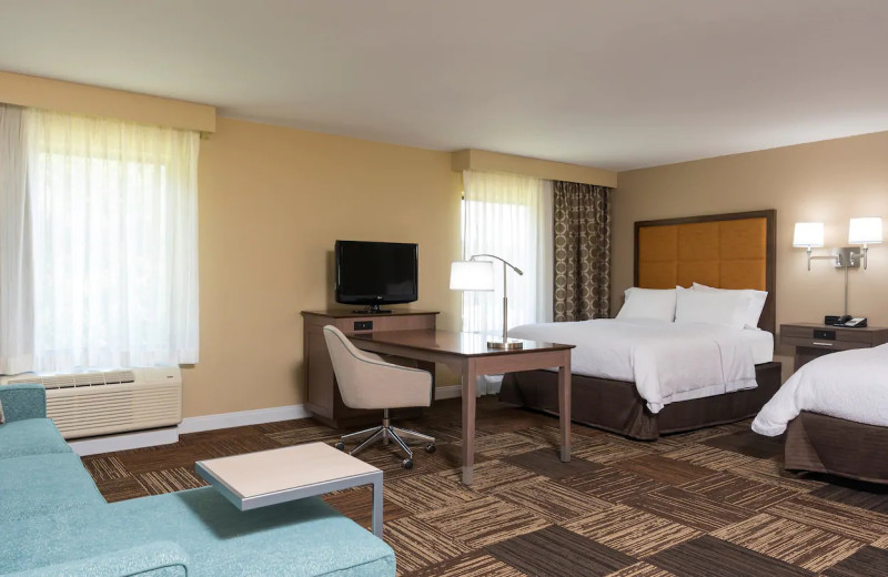 Guest room at Hampton Inn