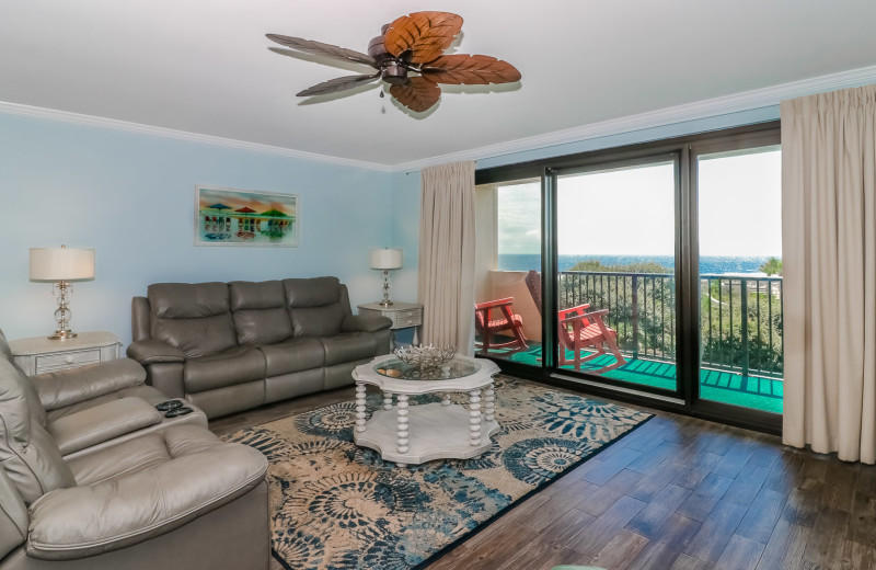 Rental living room at Sea Star Realty.