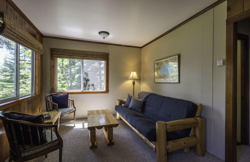Cabin living room at Stonegate on Superior.