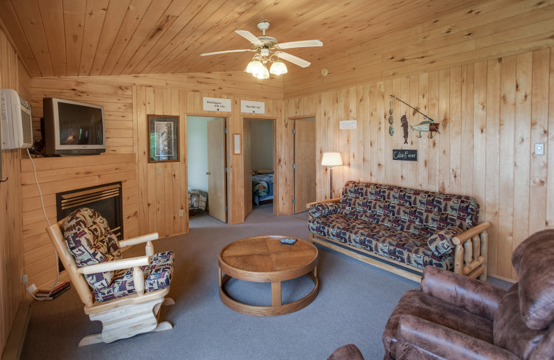 Cabin living room at Twin Springs Resort.