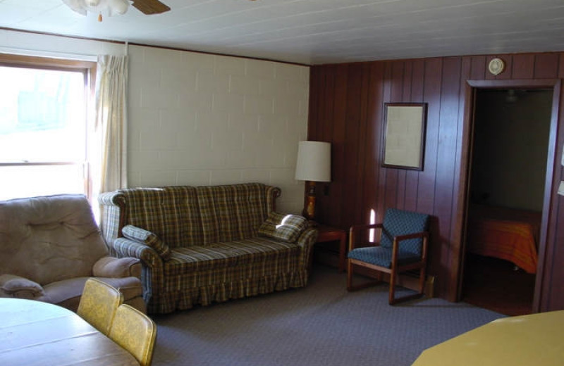 Cabin living room at South Turtle Lake Resort.