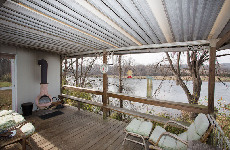 Cabin deck at His Place Resort.