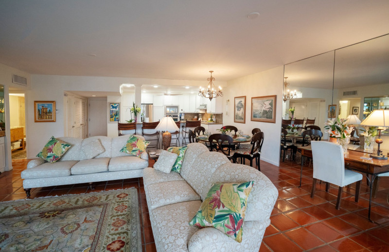 Rental living room at 1800 Atlantic, All Florida Keys Property Management.