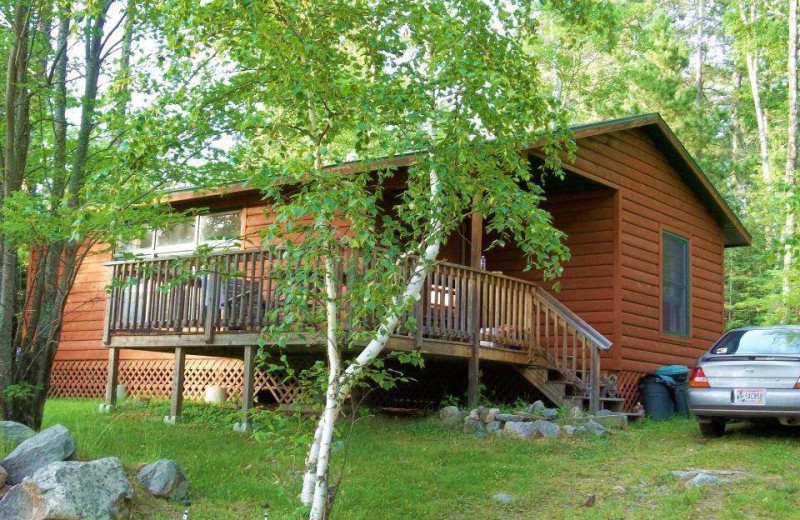 Cabin exterior at Elbow Lake Lodge.