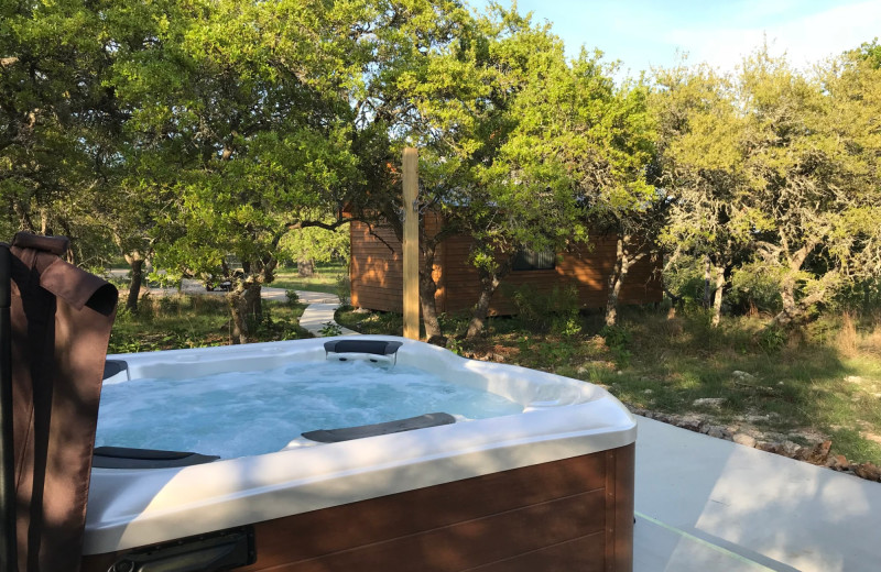 Cabin hot tub at Walnut Canyon Cabins.