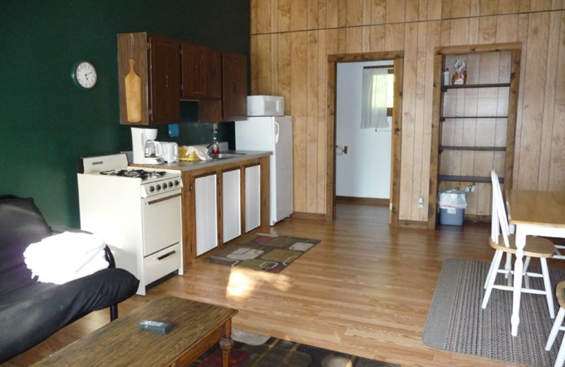 Sacandaga Lodge interior at The Elms Waterfront Cottages.