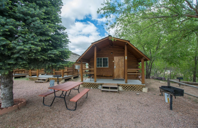 Cabin exterior at Colorado Springs KOA.