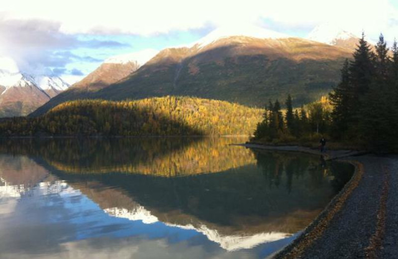 Mountains at Trail Lake Lodge.