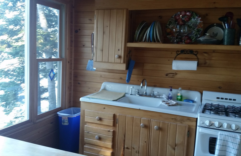 Cabin kitchen at Spooky Bay Resort.