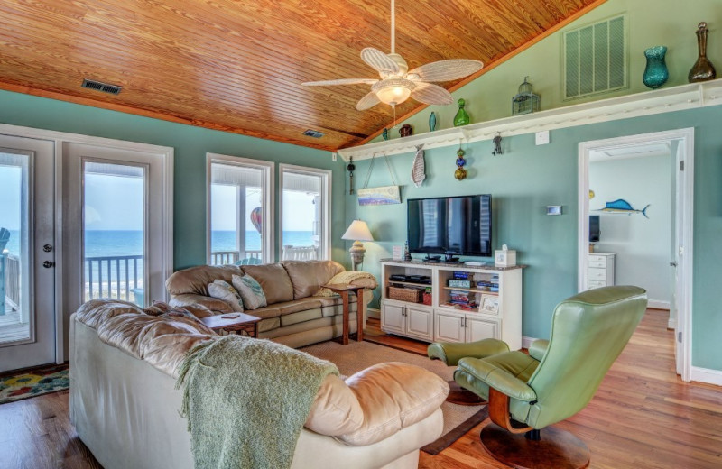 Rental living room at Topsail Realty.