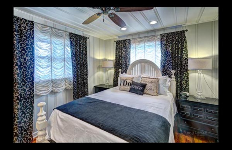 Cottage bedroom at Mallard Point Resort.