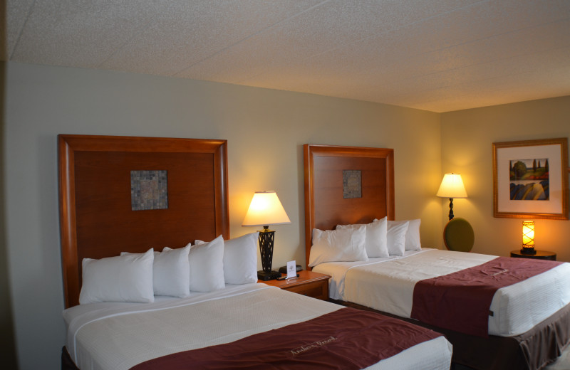 Two bed guest room at Ambers Resort and Conference Center.