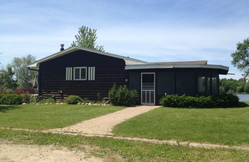 Cabin exterior at Weslake Resort. 