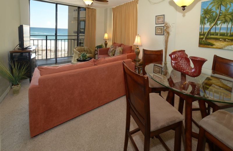 Guest living room at Nautilus Condominiums.