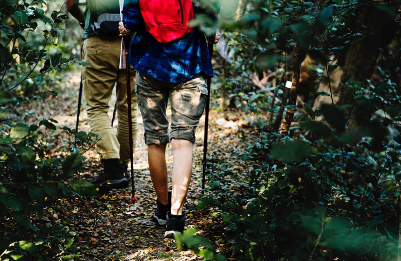 Hiking at Lake Clear Lodge & Retreat.