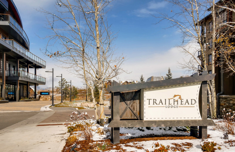 Winter exterior at Trailhead Lodge.