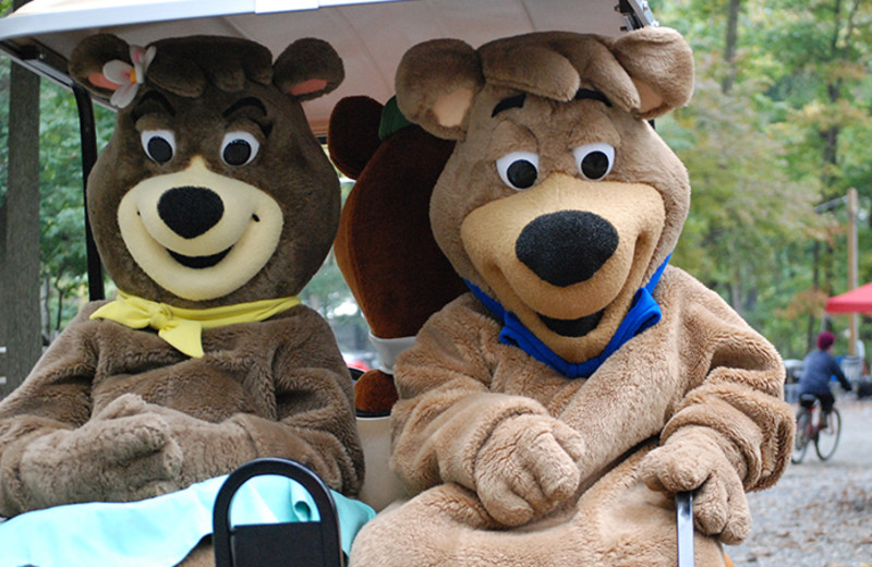 Mascots at Yogi Bear's Jellystone Park Gardiner.
