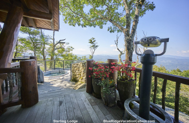 Cabin deck at Blue Ridge Vacation Cabins. 