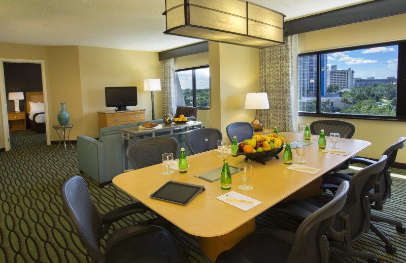 Guest room at DoubleTree Suites by Hilton Orlando - Disney Springs™ Area.