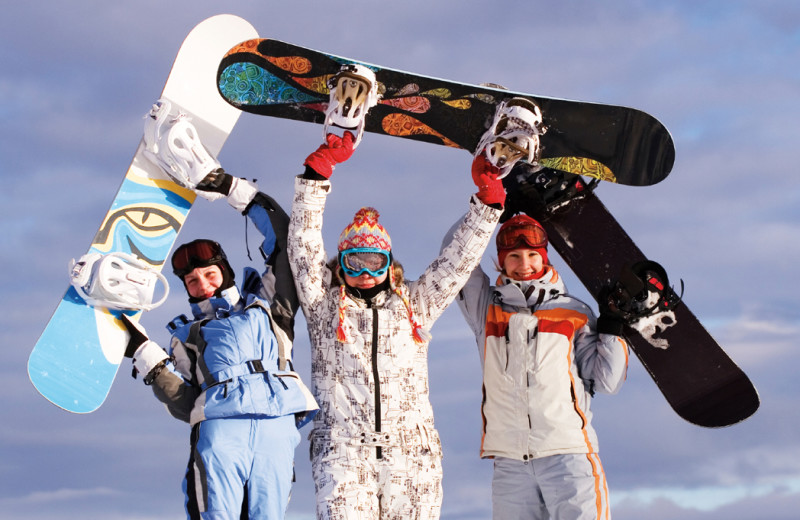 Snowboarding near Tamarack Lodge.