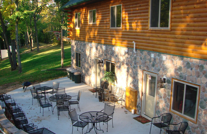 Cabin patio at Hollywood's Resort.