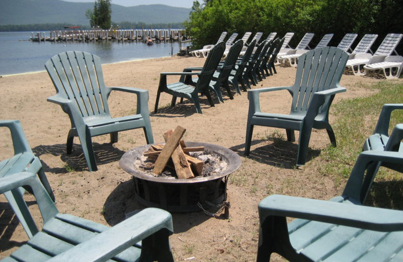 Bonfire beach area at Golden Sands Resort.