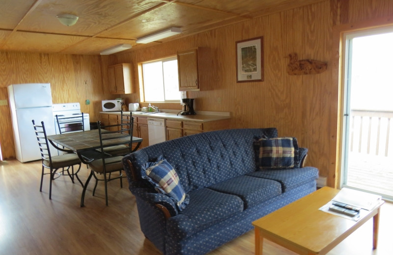 Cabin kitchen at Clark's Resorts & Outposts.