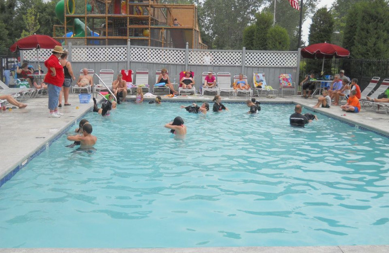 Outdoor swimming pool at Basswood Country Resort.