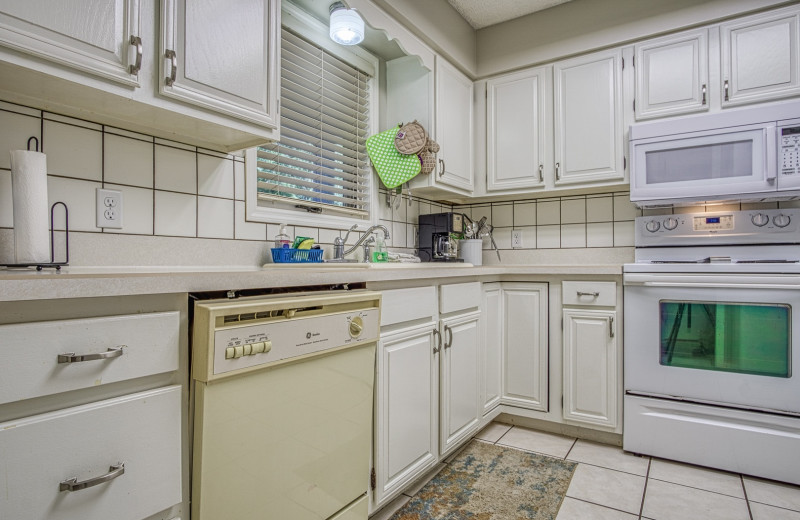 Rental kitchen at Hot Springs Village Rentals.