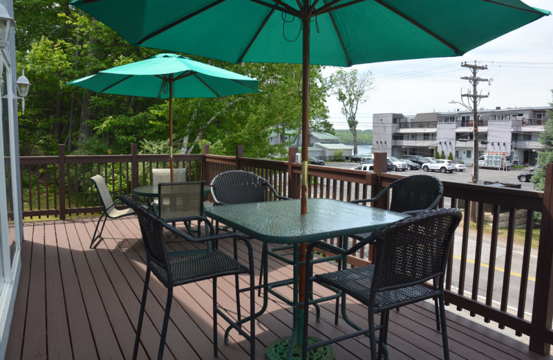 Cottage deck at Channel Waterfront Cottages.