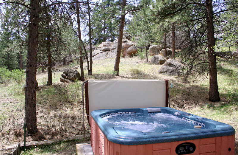 Private jacuzzi at Timber Creek Chalets.