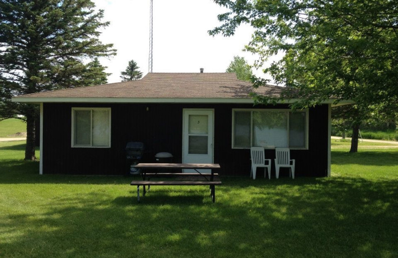 Cabin exterior at Weslake Resort. 