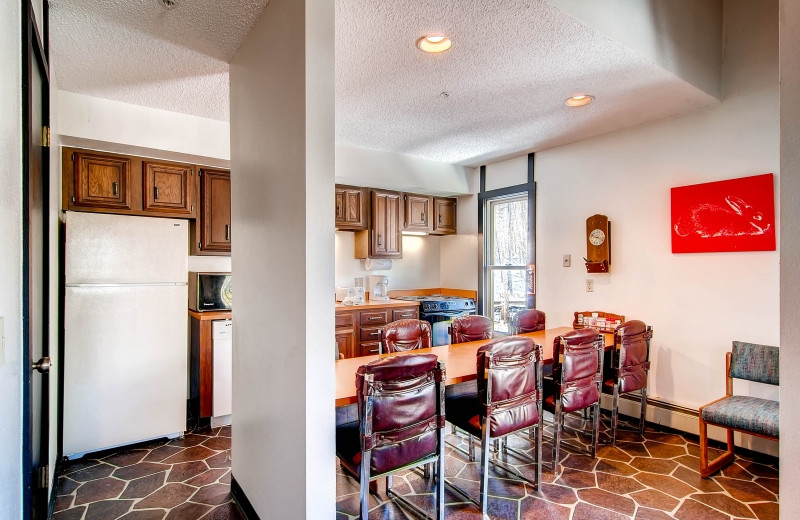 Rental kitchen at Mtn Managers Lodging.