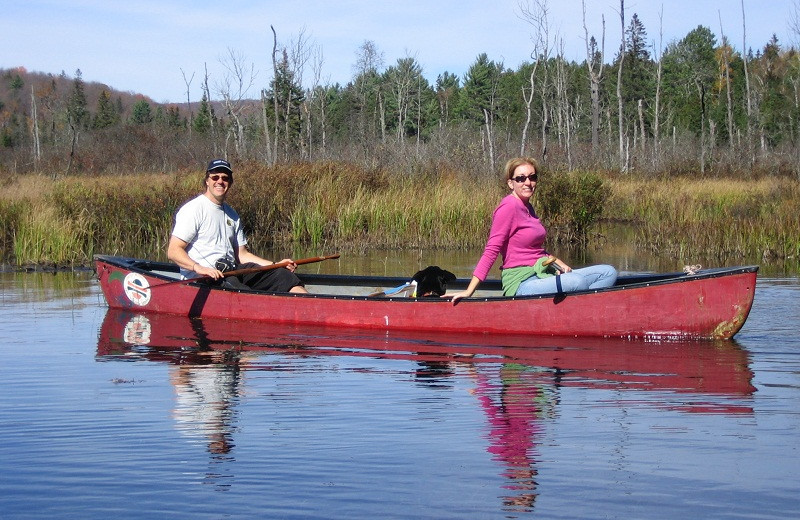 Canoeing at Algonquin Eco-Lodge.